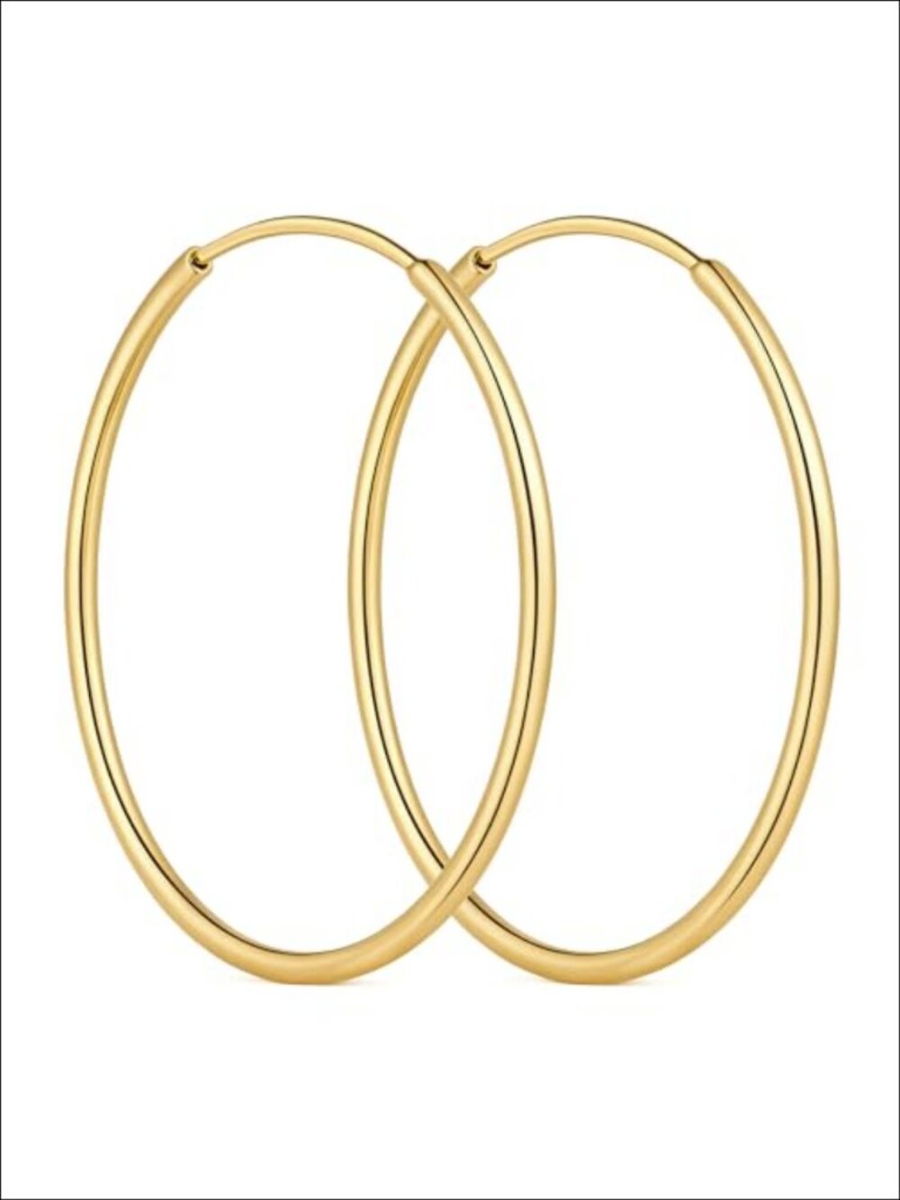 14K Gold Plated Hoop Earrings for Women Lightweight 1.5mm